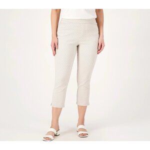 Susan Graver Printed Uptown Stretch Slim Leg Crop Pants Size 4 A575932 NEW